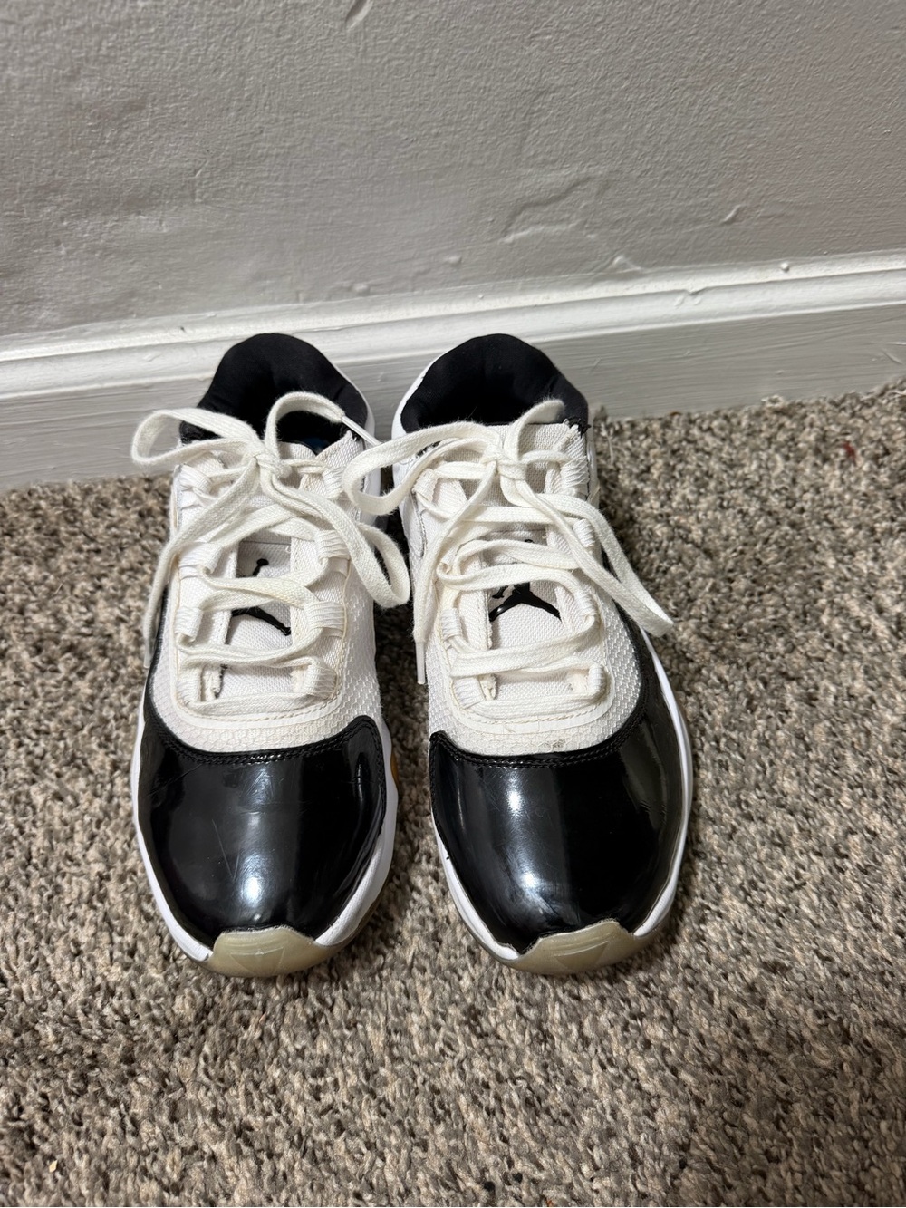 Jordan Kids Black and White Low-Top Sneakers